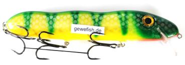 Gewefish-Spezi- Wobbler 18cm, Floating,  Grün-gelb, Silber Schuppen